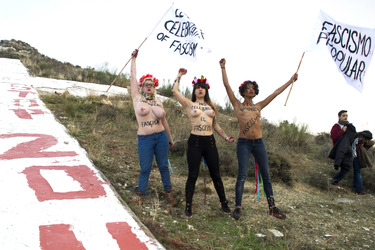 Femen Protest gegen Gedenkfeier für General Franco