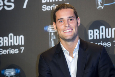 Jesus Castro und Mario Suarez präsentieren Braun Rasierer, Madrid