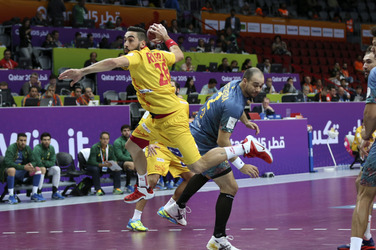 Handball WM-Match Brasilien gegen Spanien, Katar