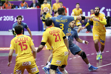 Handball WM-Match Brasilien gegen Spanien, Katar