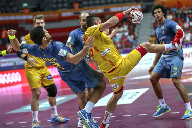 Handball WM-Match Brasilien gegen Spanien, Katar