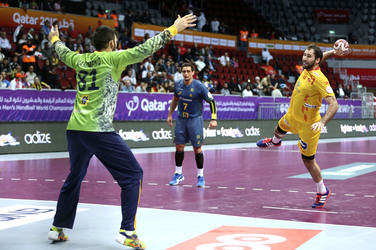 Handball WM-Match Brasilien gegen Spanien, Katar