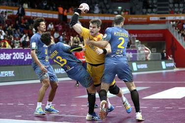 Handball WM-Match Brasilien gegen Spanien, Katar