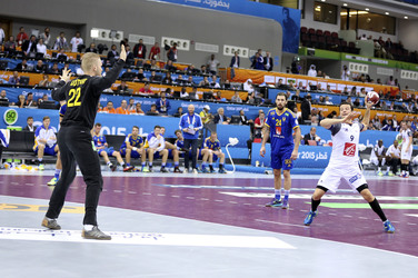 Handball WM-Match Frankreich gegen Schweden, Doha