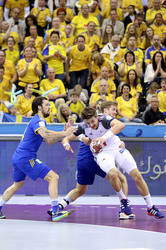 Handball WM-Match Frankreich gegen Schweden, Doha