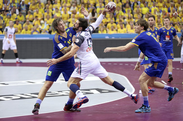 Handball WM-Match Frankreich gegen Schweden, Doha