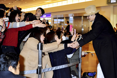 Ankunft von Johnny Depp und Amber Heard in Tokio