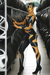Body Painting zur Opel-Präsentation, Salzkotten