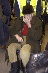 Anlunft von Christopher Lee in Berlin Tegel