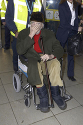 Anlunft von Christopher Lee in Berlin Tegel