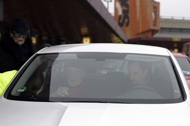 Anlunft von Christopher Lee in Berlin Tegel