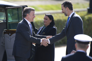Präsident Juan Manuel Santos auf Staatsbesuch in Madrid
