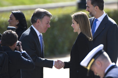 Präsident Juan Manuel Santos auf Staatsbesuch in Madrid