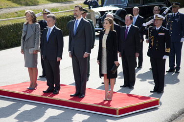 Präsident Juan Manuel Santos auf Staatsbesuch in Madrid