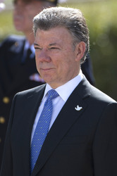 Präsident Juan Manuel Santos auf Staatsbesuch in Madrid