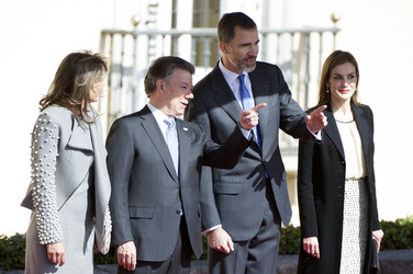 Präsident Juan Manuel Santos auf Staatsbesuch in Madrid