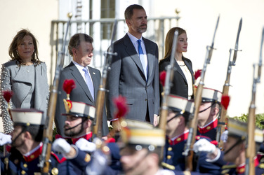 Präsident Juan Manuel Santos auf Staatsbesuch in Madrid