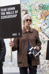 Bildtermin von Amnesty International zum Thema Meinungsfreiheit in Berlin
