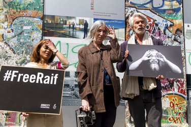 Bildtermin von Amnesty International zum Thema Meinungsfreiheit in Berlin