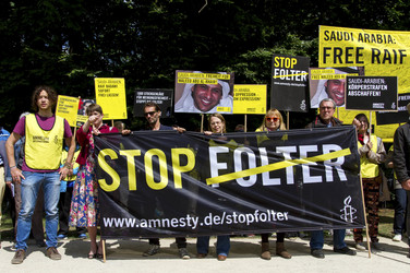 Demo für die Freilassung von Raif Badawi in Berlin