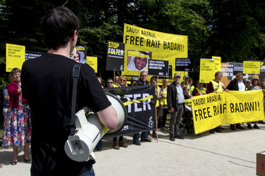 Demo für die Freilassung von Raif Badawi in Berlin
