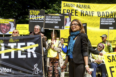 Demo für die Freilassung von Raif Badawi in Berlin