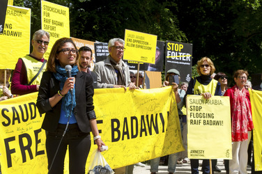 Demo für die Freilassung von Raif Badawi in Berlin