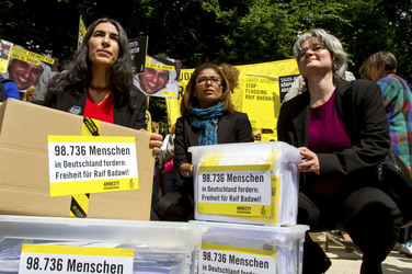 Demo für die Freilassung von Raif Badawi in Berlin