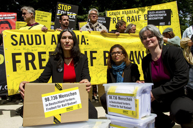 Demo für die Freilassung von Raif Badawi in Berlin