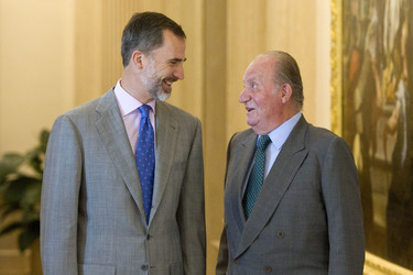 The King of Spain Felipe VI and King Juan Carlos meet with the B