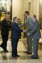 The King of Spain Felipe VI and King Juan Carlos meet with the B