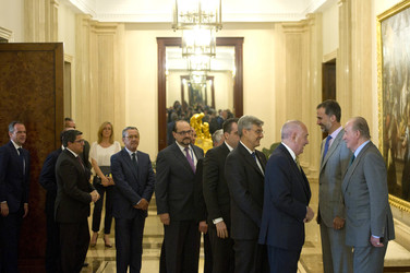 The King of Spain Felipe VI and King Juan Carlos meet with the B