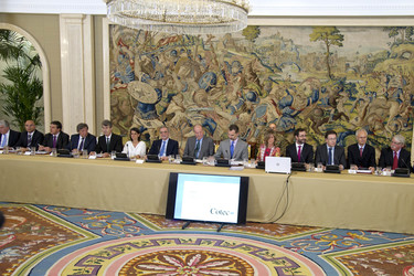 The King of Spain Felipe VI and King Juan Carlos meet with the B