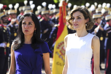 State visit of the President of the Republic of Peru, Mr. Ollanta Humala Tasso, and Mrs. Nadine Heredia Alarcon. The King of Spain Felipe VI and Queen Letizia officially greeted at the Pardo Palace in Madrid on July 7, 2015.