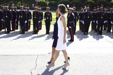 State visit of the President of the Republic of Peru, Mr. Ollanta Humala Tasso, and Mrs. Nadine Heredia Alarcon. The King of Spain Felipe VI and Queen Letizia officially greeted at the Pardo Palace in Madrid on July 7, 2015.