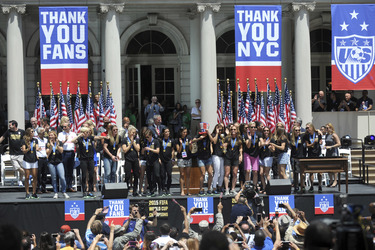 Siegesparade der Frauen-Fußballnationalmannschaft der USA in New York