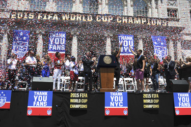 Siegesparade der Frauen-Fußballnationalmannschaft der USA in New York