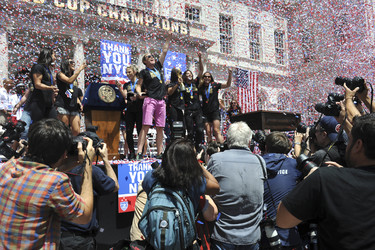 Siegesparade der Frauen-Fußballnationalmannschaft der USA in New York