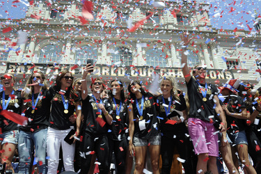 Siegesparade der Frauen-Fußballnationalmannschaft der USA in New York