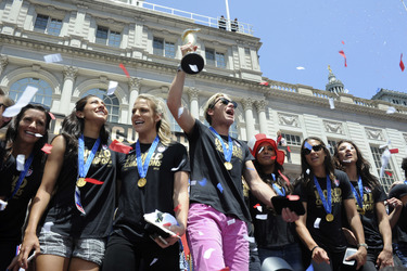 Siegesparade der Frauen-Fußballnationalmannschaft der USA in New York