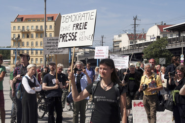 Solidaritätsdemo für Netzpolitik.org in Berlin