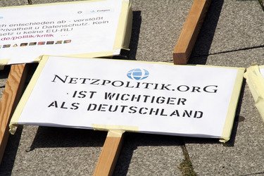 Solidaritätsdemo für Netzpolitik.org in Berlin