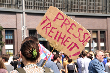 Solidaritätsdemo für Netzpolitik.org in Berlin