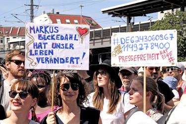 Solidaritätsdemo für Netzpolitik.org in Berlin