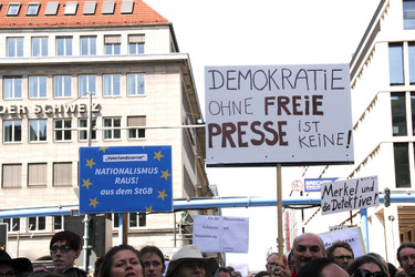 Solidaritätsdemo für Netzpolitik.org in Berlin