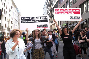 Solidaritätsdemo für Netzpolitik.org in Berlin
