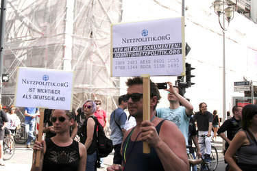 Solidaritätsdemo für Netzpolitik.org in Berlin