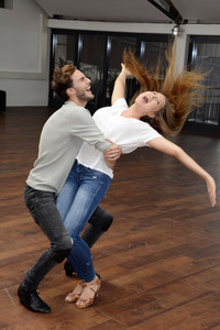 Joelina Drews und Marc Aurel Zeeb trainieren für 'Stepping Out' in Köln