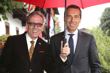 Rudolf Kaske, Präsident der Arbeiter- und Angestelltenkammer Wien, Christian Kern, Vorstandsvorsitzender der ÖBB-Holding AG
