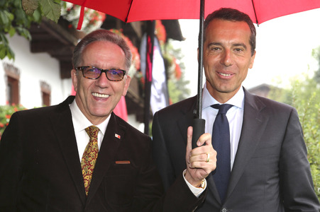 Rudolf Kaske, Präsident der Arbeiter- und Angestelltenkammer Wien, Christian Kern, Vorstandsvorsitzender der ÖBB-Holding AG